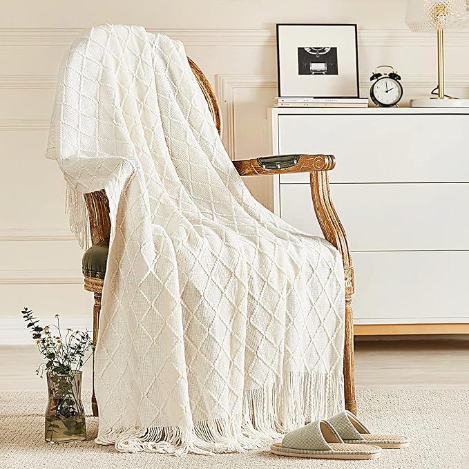 Knit Beige Blanket